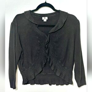 🌞 Worthington Black Bolero With Ruffle Trim Size XL